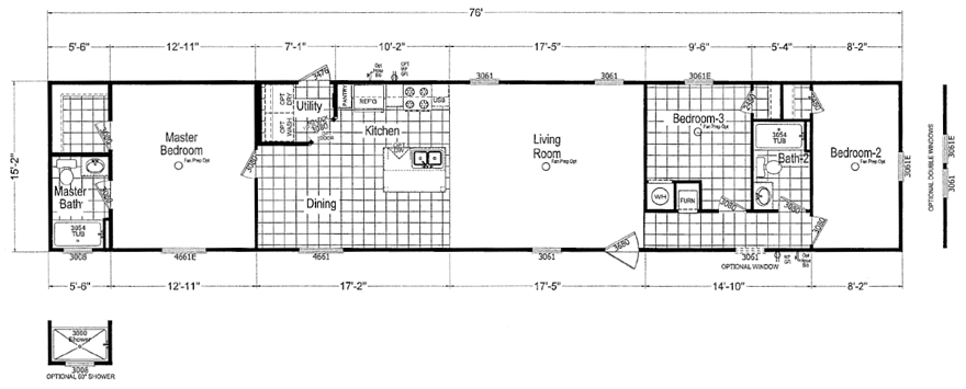 Triple Wide Floor Plans Mobile Homes